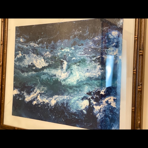Acrylic painting original art work Ocean at night hand painted seascape waves - Picture 11 of 11